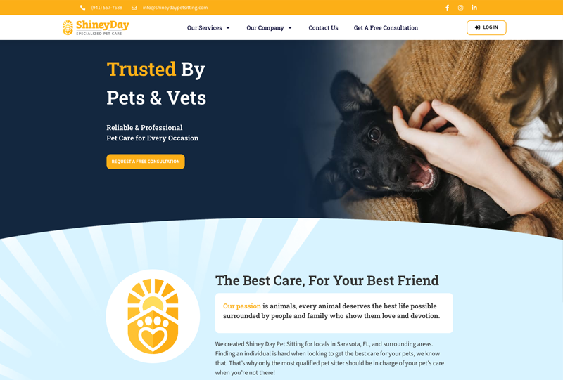 Shiney Day Pet Sitting Redesign